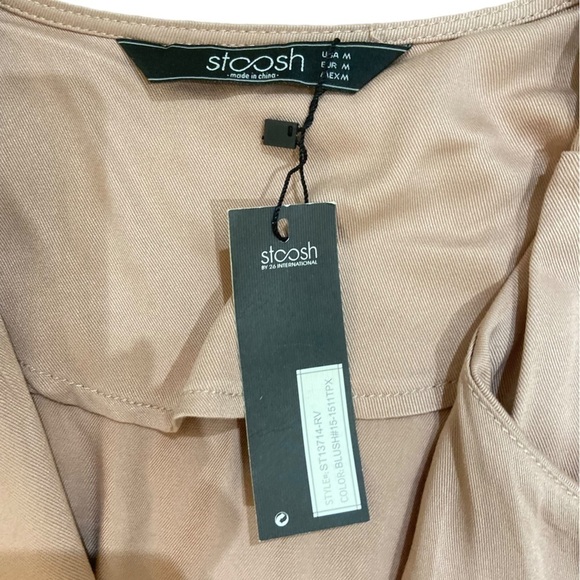 NWT Stoosh dusty blush lightweight open front casual jacket pockets size medium - Picture 9 of 9